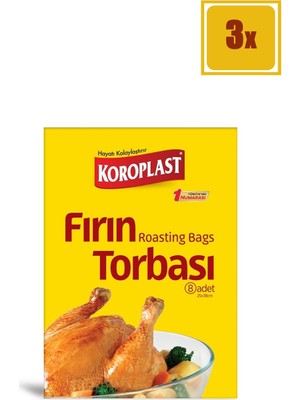 Koroplast Fırın Torbası 8 Adet 3'lü Set