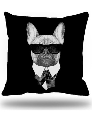 Kırlentim Gözlüklü Köpek Kırlent Kılıfı