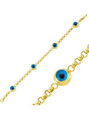 Azuris 925 Ayar UPT3012 Gümüş Büyük Nazar Bileklik