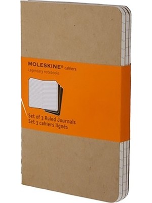 Moleskine Çizgili Cahier Not Defteri 3’lü Set Cep Boy Kraft Kahve