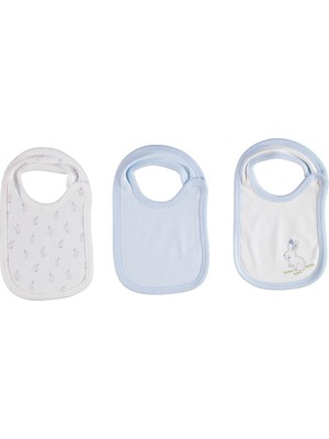 Bibaby Organik Önlük 3lü Rabbit Boy Ekru-Mavi