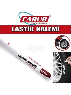 Carub Lastik Kalemi Beyaz Uzun Süre Kalıcı Etki ile 1 Adet Metal Kasa İçerisinde