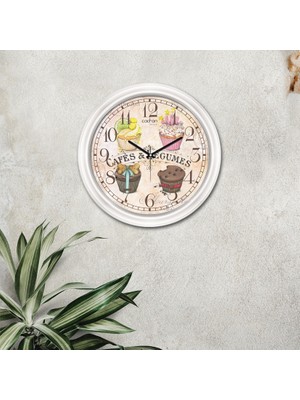 Cadran Luxury Dekoratif Camlı Mutfak Duvar Saati CDX079