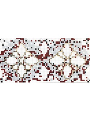 Mcm Mutfak Tezgah Arası Seramik Granit Dekor Mozaik Bordo Gümüş