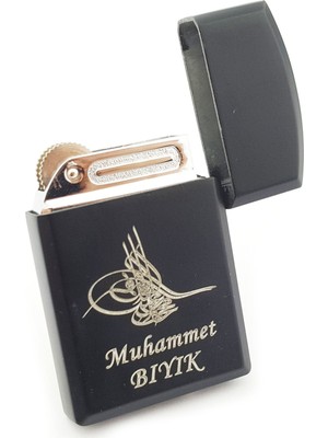 Pigado Isme Kişiye Özel Osmanlı Tuğrası Desenli Gazlı Çakmak