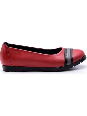 Girl Boss New York Kırmızı Deri Hostes Ayakkabısı