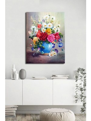 Tablosan Vazoda Çiçekler Kanvas Tablo