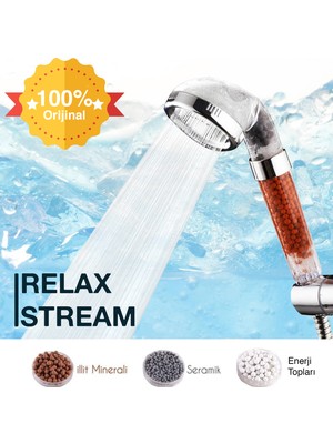 Relax Stream %50 Su Tasarruflu Duş Başlığı Kokulu ve Arıtmalı Banyo Duş Başlığı