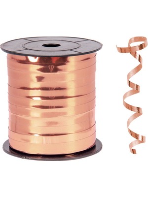 Kikajoy Metalik Bakır Renk 8 mm x 200 m Rafya 1 Adet Hediye Paketleme ve Süsleme İçin