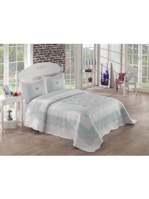 Örtüm Clara Mavi Çift Kişilik Kapitone Yatak Örtüsü