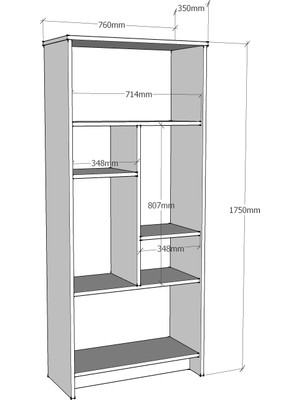 Decorotika Manhattan  Kitaplık 1  Safir Meşe Koyu Gri