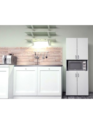 Yakos Mobilya 4 Kapaklı Ortası Bölmeli Çok Amaçlı Dolap