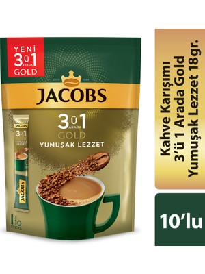 Jacobs 3ü1 Arada Gold Yumuşak Lezzet 18gr 10 Adet