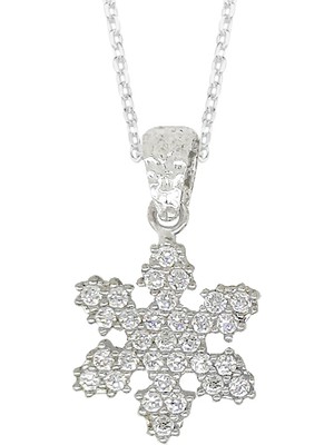 Altınsepeti Gümüş Taşlı Kar Tanesi Kolye G764KL