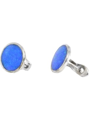 Otantik Gümüş Opal Taşlı Gümüş Tırnaklı Küpe