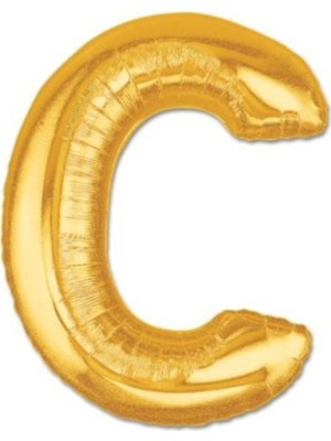 Cakes&Party Cakes & Party C Harfi Altın (Gold) Rengi Folyo Balon 40 Inc 100 cm