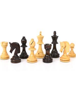 Pusula Oyun Olimpik Satranç Taşları 95 mm (Kuru Şimşir Ağacından El Işçiliği Ile Üretilmiş Satranç Figürleri)
