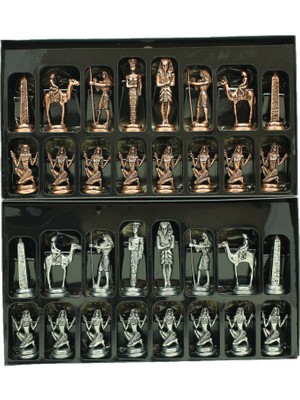 Gift Home Büyük Boy Metal Mısır Satranç Taşı Antik (Tahta Dahil Değildir)
