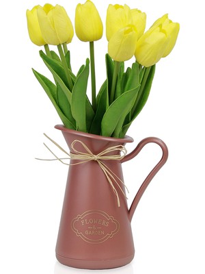 Çiçekmisin Taba Saksıda 10'lu Islak Lale Yapay Çiçek