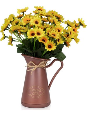 Çiçekmisin Taba Saksıda 3 Demet Papatya Yapay Çiçek