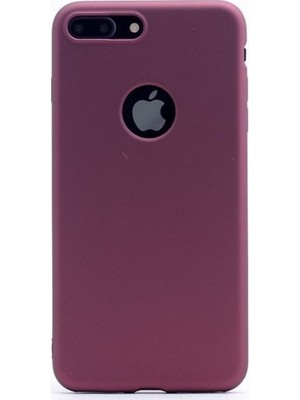 Tekno Grup Apple iPhone 7 Plus Ultra İnce Mat Silikon - Bordo + Tam Kaplayan 6D Nano Ekran Koruyucu