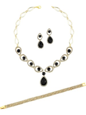 Forentina Paris Tasarım Siyah 4 Lü Su Damlası Set Ps0114