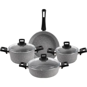 Optimum Black Bio Granit 7 Parça Tencere Seti