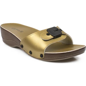 1021 Minelli Topuklu  Altın Kadın Terlik