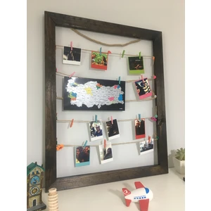 Fotoğraf Çerçevesi - 15 Adet Renkli Mandal Hediye