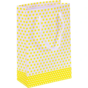 Sarı Puantiyeli Karton Çanta 11 x 16 cm 25'li