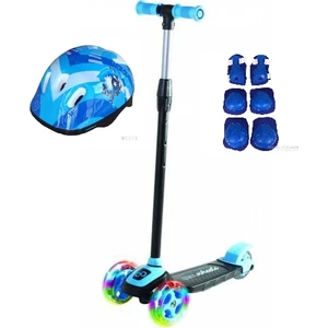 Cool Wheels LED Işıklı 3 Tekerlekli Yükseklik Ayarlı Twist Çocuk Scooter (+3 Yaş) Kask Dizlik Dahil