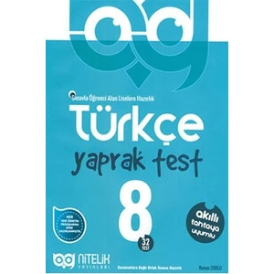 Nitelik Yayınları 8. Sınıf Türkçe Yaprak Test