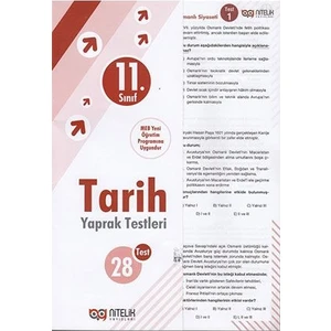 Nitelik Yayınları 11. Sınıf Tarih Yaprak Test