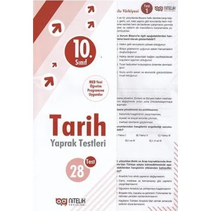 Nitelik Yayınları 10. Sınıf Tarih Yaprak Test