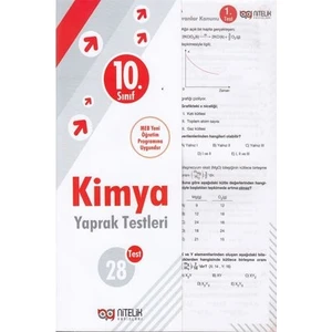 Nitelik Yayınları 10. Sınıf Kimya Yaprak Test