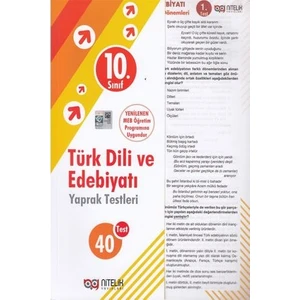Nitelik Yayınları 10. Sınıf Türk Dili ve Edebiyatı Yaprak Test
