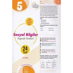 Palme Yayıncılık 5. Sınıf Sosyal Bilgiler Yaprak Test