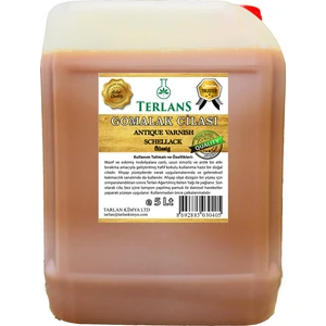 Terlans Doğal Ahşap Cilası Gomalak 5 Lt Antik Vernik Shellac + Sürme Topu