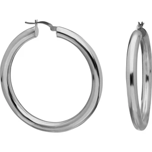 Es0160 Gümüş 4 Cm Kalın Halka Küpe