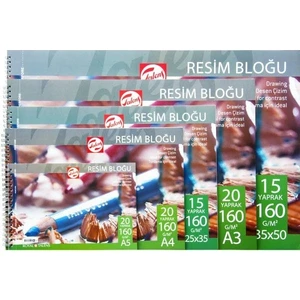 Eskiz Çizim Defteri Resim Bloğu 160 gr 15 yp 35x50 cm
