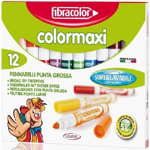 Colormaxi Yıkanabilir Su Bazlı Jumbo Keçeli Kalem 12 Renk