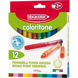 Coloritone Kalın Uçlu Keçeli Kalem 12 Renk
