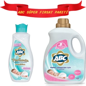 Abc Parfumıa Konsantre Yumuşatıcı Sensıtıve 1440 ml + Abc Bebek Çamaşırları Için Sıvı Deterjan 2700 ml