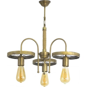 Spor Modern Rustik Retro Üçlü Model Teker Sarkıt Avize