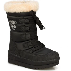995 Kız Çocuk Siyah Termal Kürklü Kışlık Karbotu Ayakkabı
