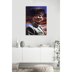 Kalpaklı Atatürk Portresi Kanvas Tablo