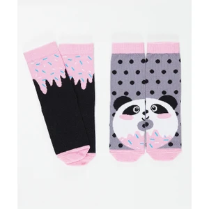 Panda&Crema Kız Soket Çorap 2'li Takım