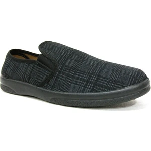 271 Siyah Gri Ekose Keten Günlük Erkek Ayakkabı