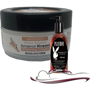 Three Brand Whitening Cream 3 Adet Arnavut Kremi 50ML Aklık Kremi Ile 120ML Playboy Masaj Yağı