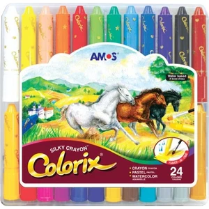Colorix Silky Crayon Üçü Bir Arada Boya 24 Renk
